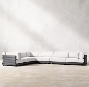 Mobiliario D'exterieur En Aluminio <span class=keywords><strong>Estrecho</strong></span> Mesas auxiliares para exteriores Sofá Seccional de jardín de metal Sofá americano popular - Product Image 5