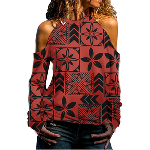 Bunga tapa vintage bahu terbuka mode seksi baru kemeja & blus wanita Nitro tapa tribal pakaian pantai mewah untuk wanita - Product Image 2