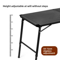 Table pliante de camping extensible en alliage d'aluminium, portable, grande, rectangulaire, hauteur réglable en continu, pour pique-nique et barbecue