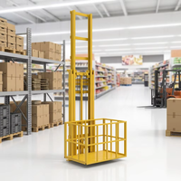Monte-charge hydraulique vertical pour marchandises avec rail de guidage intérieur, commande électrique à distance, hauteur de levage 3m, conception compacte