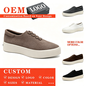 <span class=keywords><strong>Baskets</strong></span> plateforme pour hommes en daim épais, style vintage confortable, rétro, premium, à lacets, pour la marche, chaussures décontractées de printemps - Product Image 1