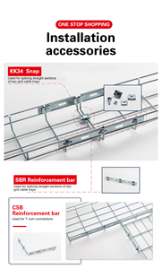 Dây thép không gỉ lưới cáp khay với các phụ kiện dưới bàn quản lý cáp Khay trước mạ kẽm dây lưới cáp khay - Product Image 4