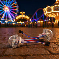 Lumière LED RGB programmable 35 mm DC24V à changement de couleur pour carrousel, grande roue, parc à thème, éclairage de fête foraine