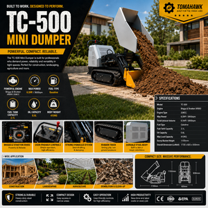 Mini-dumper sur chenilles hydraulique manuel, petit modèle agricole, certifié EPA CE EUR5, livraison gratuite, promotion exceptionnelle - Product Image 2