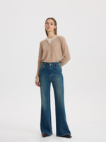Jean slim taille haute micro-à volants personnalisé de haute qualité pour femme Yuanbofei – Style Printemps/Automne