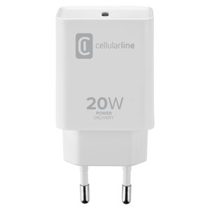 Cargador Cellularline USB Tipo-C 20W Power Delivery Blanco - Product Image 1