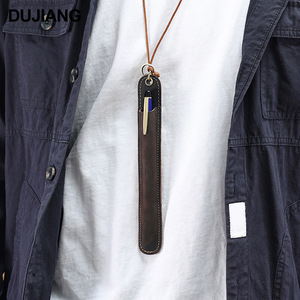 Estuche de Cuero Dujiang para un Solo Bolígrafo con Correa para el Cuello para Uso Escolar y de Oficina - Product Image 1