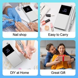 Micromotor sin escobillas 2028 S, pieza de mano para pulir joyas eléctricas, lijadora de pedicura, taladro de uñas recargable inalámbrico de alta velocidad - Product Image 6