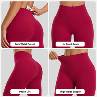 Leggings de yoga taille haute pour femmes grandes tailles US EU, avec deux poches latérales, sans couture avant, effet ventre plat et sculptant, pour le fitness
