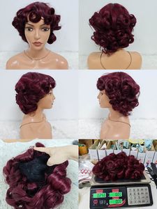 Promoción Letsfly: Pelucas con Flequillo de Ondas Sueltas Hechas a Máquina, 12 Pulgadas, Cabello Humano 100% Natural, Venta al por Mayor, Pelucas con Flequillo de Color, 200% de Densidad, 33$ - Product Image 4