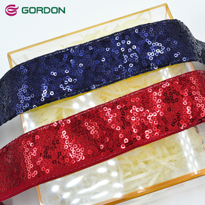 Gordon Ruy Băng Sáng Bóng 3 Inch 75Mm Long Lanh Nhỏ Sequin Nhung Ribbon Cho Cô Gái Tóc Cung Headband Trang Trí May Mặc - Product Image 5
