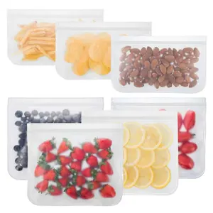 Sacs de congélation réutilisables en Silicone, pochette pour fruits, pour congélation, sac anti-odeur, fermeture à glissière, sacs de stockage des aliments