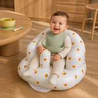 Siège de sol gonflable pour bébé avec pompe à air intégrée, motif citrouille, portable, moderne, pour l'apprentissage de la position assise et l'assistance à l'alimentation, pour chambre et extérieur