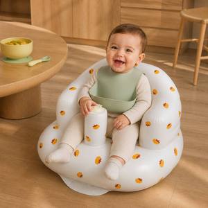 Siège <span class=keywords><strong>de</strong></span> sol gonflable pour bébé avec pompe à air intégrée, motif citrouille, portable, moderne, pour l'apprentissage <span class=keywords><strong>de</strong></span> la position assise et l'assistance à l'alimentation, pour chambre et extérieur - Product Image 2