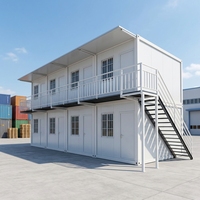 Casa Contenedor Modular Prefabricada de Dos Pisos con Estructura de Acero y Sistema de Aislamiento para Vivienda Permanente u Oficina