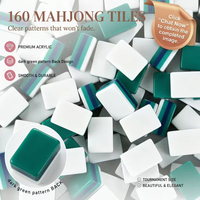 Mahjong américain Lumina sur mesure, modèle de luxe élégant en acrylique bleu, écologique, tuiles de jeu durables, 4 joueurs, pliable