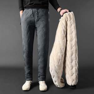 <span class=keywords><strong>Pantalon</strong></span> décontracté en velours de coton pour homme, grande taille, pour porter à la maison, chaud et épais pour l'hiver - Product Image 4