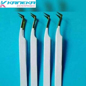 Kaneka Pince à épiler personnalisée à pointe en fibre Pince à cils volumique Pince à épiler à pointe en fibre Technologie des cils Pince à épiler à 90 degrés pour l'extension des cils - Product Image 4