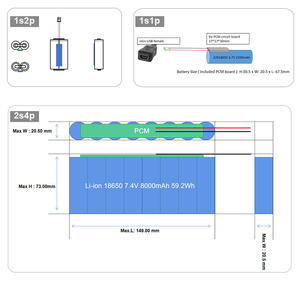 Pacote de lítio personalizado de baixa tensão 3.7V <span class=keywords><strong>7.4V</strong></span> 11.1V OEM 18650 <span class=keywords><strong>Li-ion</strong></span> Battery Pack - Product Image 2