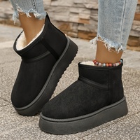 Mini bottines pour femmes, doublées, chaudes, à plateforme, bottes d'hiver