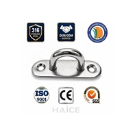 Œil de fixation oblong en acier inoxydable 316 pour usage maritime, anneau en D de 5 mm, plaque de fixation, boucle, gréement, accessoires pour yacht et bateau