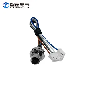 M8 Connector 4 5 8 Pin Panel Mount female A B Code To Jst Contacts Wire Terminal M8 Female 5pin Back Panel To JST Connector