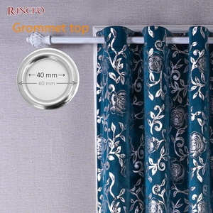 Rideaux en velours de luxe, feuille d'or RANCHO, rideaux en feuille d'or avec estampage à chaud pour salon - Product Image 3