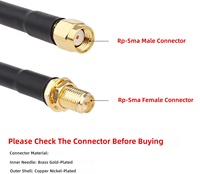 Cable Coaxial RP-SMA Macho/Hembra de 30.5m XRDS -RF RG58 para Antena WiFi, Router LAN y Adaptador de Tarjeta de Red Inalámbrica