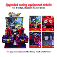 Console de jeu d'arcade simulateur de course pour deux joueurs, borne de jeu de course dynamique pour centre de jeux, idéale pour les jeux d'arcade