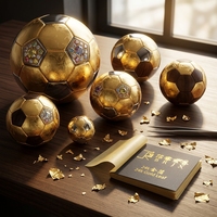 Feuille d'or véritable 24 carats pour bricolage, statues de football, trophées sportifs, dorure artisanale, ornements de football, décorations souvenirs