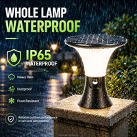 Lampe solaire à poteau extérieure IP65, télécommandée avec détecteur de mouvement, garantie 3 ans pour portail, cour et aménagement paysager
