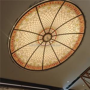 Dôme intérieur en verre Tiffany de style européen personnalisé avec cadre en fer pour la décoration d'éclairage domestique, hôtelier, commercial et de restaurant - Product Image 5