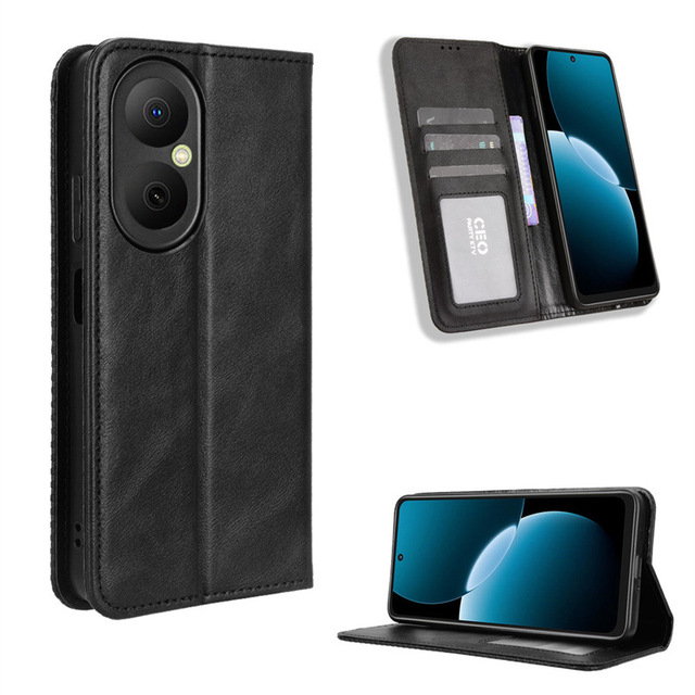 Retro Flip Wallet Leather Case for Huawei Honor 400 Nova Y73 Enjoy 80 4G Magnetic Buckle Luxury Design Shockproof Cover