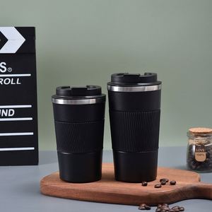 Tasse à café en acier inoxydable 304, tasse de voyage à double paroi isolée sous vide avec manchon en silicone antidérapant et résistant à la chaleur pour le bureau et la voiture - Product Image 5