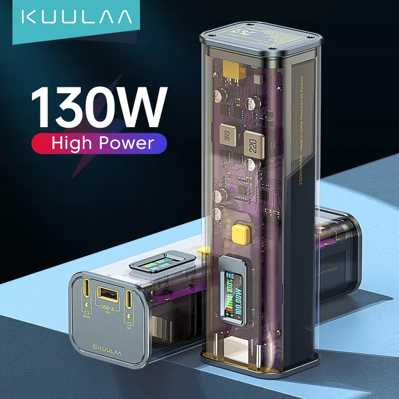 KUULAA Portable Charger High Quality Mini High Power 130W Power Bank for iPad Laplop