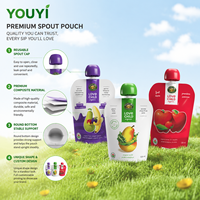 Solutions d'emballage liquide personnalisées de qualité alimentaire : Sachets à bec verseur pour jus, sacs d'emballage réutilisables à fond plat 100ml 150ml 200ml