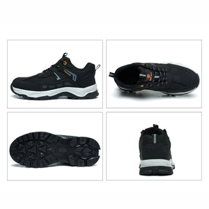 Chaussures de sécurité pour hommes en mesh noir, imperméables, respirantes, résistantes à l'huile, à lacets, pour toutes les saisons - Product Image 3