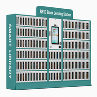Bibliothèque intelligente HAUMR HF 13,56 MHz RFID, transaction en temps réel, prise en charge multilingue, station de prêt de livres pour immeuble de bureaux