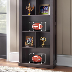 Deluxe thể thao bóng đứng cơ sở màu đen rõ ràng trường hợp cho bóng rổ bóng đá bóng bầu dục chữ ký bóng được xây dựng trong đứng - Product Image 3