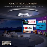 Aurzen Boom 3 Netflix Officiel, compatible 4K, mini projecteur pour cinéma maison avec WiFi, audio Dolby 3D, haut-parleurs 36W