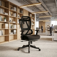 Chaise de bureau ergonomique extensible en maille, design moderne, fonction massage, structure en nylon, mouvement basculant, tissu confortable