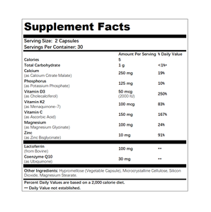 Suplemen Gigi Premium OEM dengan Kalsium Fosfor & Vitamin D3 Termasuk Vitamin K2 C Seng & Laktoferrin - Product Image 5