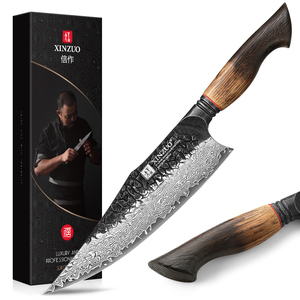 Xinzuo mớ<span class=keywords><strong>i</strong></span> Damascus thép đầu bếp dao tùy chỉnh gỗ sồ<span class=keywords><strong>i</strong></span> trắng bị cháy xử lý sắc nét dao nhà bếp thiết kế ngoà<span class=keywords><strong>i</strong></span> trờ<span class=keywords><strong>i</strong></span> - Product Image 1