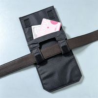 Portefeuille de ceinture de voyage dissimulé antivol pour cartes d'identité et passeports – Pochette de rangement fine pour transport discret
