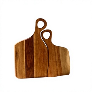 Ensemble de planches à découper en bois, forme rectangulaire, avec poignée, faciles à nettoyer, compatibles lave-vaisselle, design solide fait main. - Product Image 1