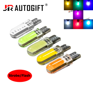 W5W T10ไฟ<span class=keywords><strong>แฟลช</strong></span>ซิลิโคนเจล194 168 cob 12V 24V หลอดไฟกะพริบ LED สีแดงอุปกรณ์ตกแต่งรถยนต์ - Product Image 1
