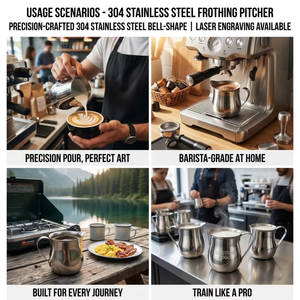 Kingze Outils pour barista 60ml 90ml 150ml 240ml Petit pichet à vapeur <span class=keywords><strong>Cappuccino</strong></span> Latte Art Espresso Café <span class=keywords><strong>Pot</strong></span> à <span class=keywords><strong>lait</strong></span> - Product Image 5
