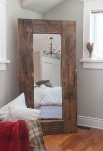 Espejo de pared natural desgastado, marco de madera reciclada, rectangular, personalizado, belleza antigua de Vietnam, SK325 - Product Image 6