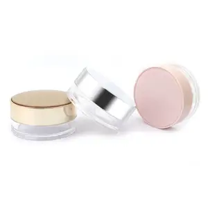 New 10g Luxury Loose Powder Jar Cosmetic Box Compact Powder Case Container Jar With Elastic Net Screw Cap