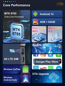 Boîte AI CarPlay Android 14 3 en 1 avec carte SIM Voiture 4 Go AI-Box Auto 4G WiFi <span class=keywords><strong>Play</strong></span> Smart AI Box - Product Image 2